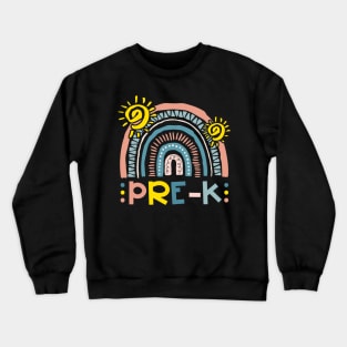 Pre-K Boho Rainbow Teacher Student Back To School Preschool Crewneck Sweatshirt